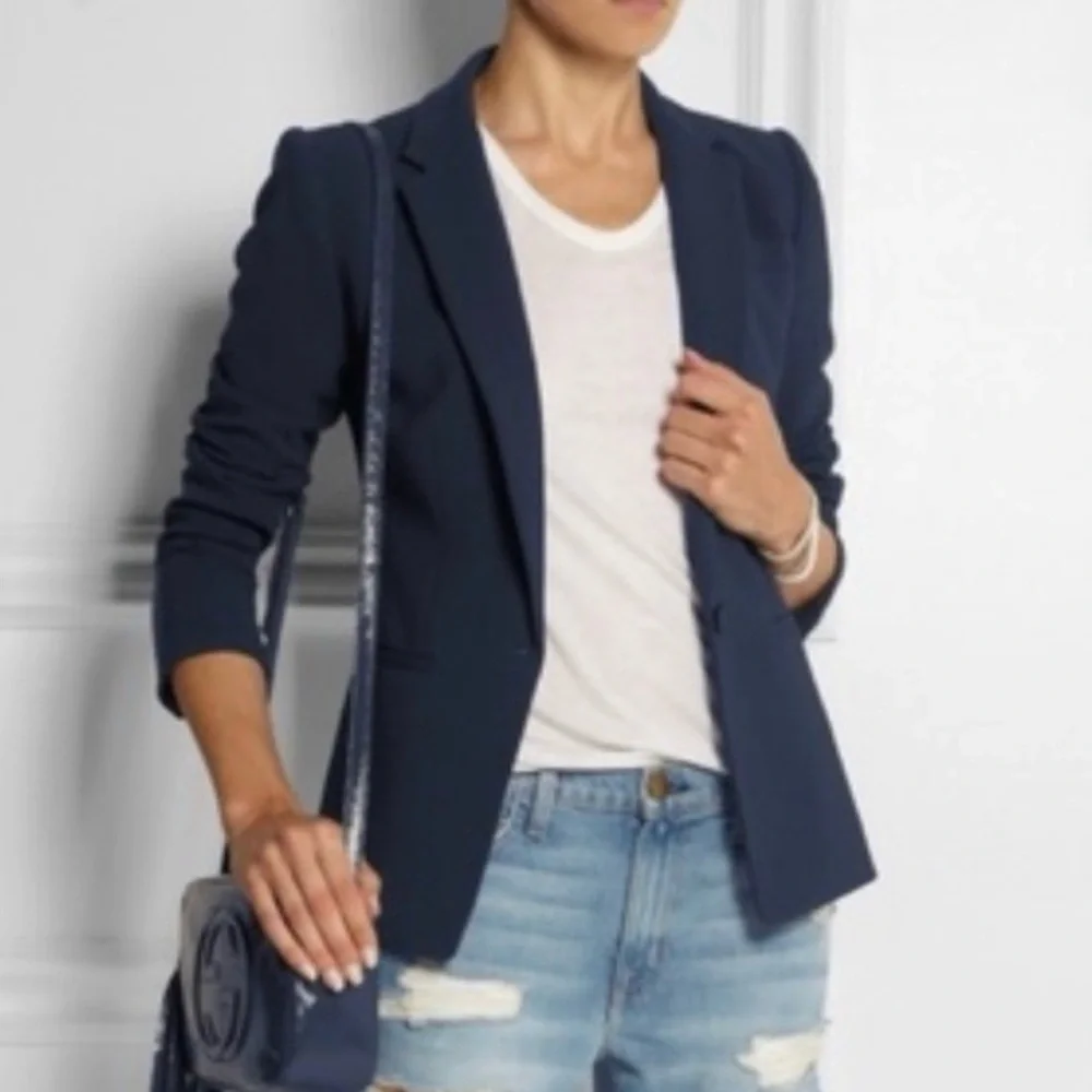 J. Crew Single‎ Button Blazer Jacket in Bonded Crepe